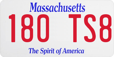 MA license plate 180TS8