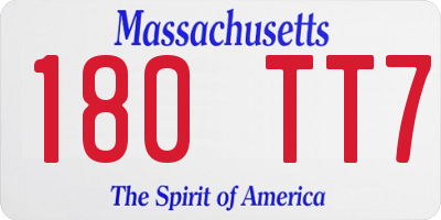 MA license plate 180TT7
