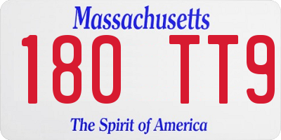 MA license plate 180TT9