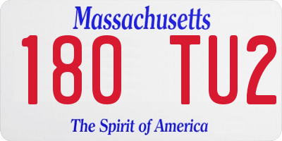 MA license plate 180TU2