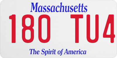 MA license plate 180TU4