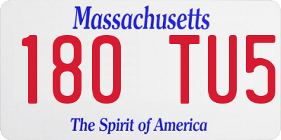MA license plate 180TU5