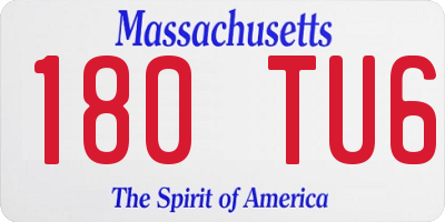 MA license plate 180TU6