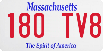 MA license plate 180TV8