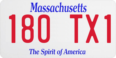 MA license plate 180TX1
