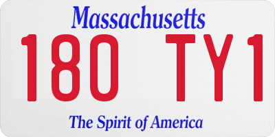 MA license plate 180TY1