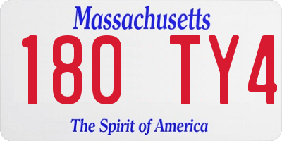 MA license plate 180TY4