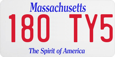 MA license plate 180TY5