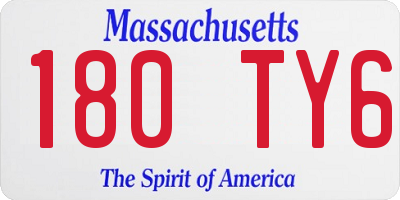 MA license plate 180TY6