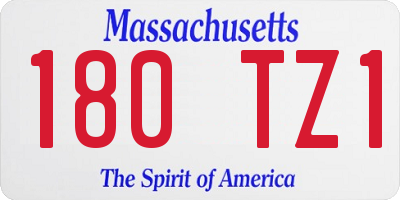 MA license plate 180TZ1