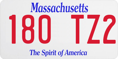 MA license plate 180TZ2