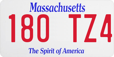 MA license plate 180TZ4