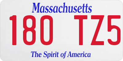 MA license plate 180TZ5