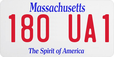 MA license plate 180UA1