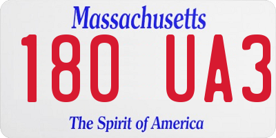 MA license plate 180UA3