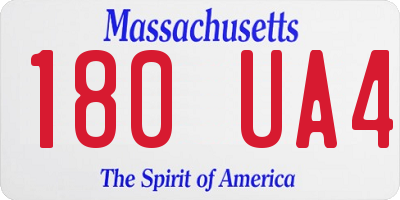 MA license plate 180UA4
