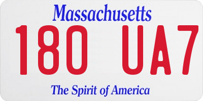 MA license plate 180UA7