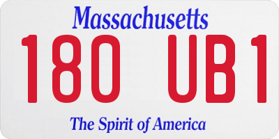 MA license plate 180UB1