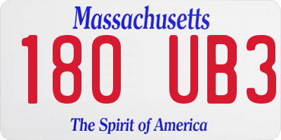 MA license plate 180UB3