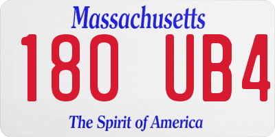 MA license plate 180UB4