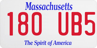 MA license plate 180UB5