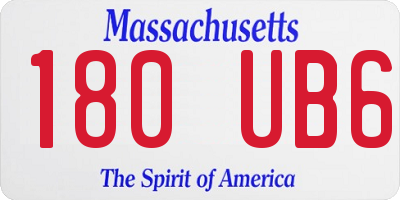 MA license plate 180UB6