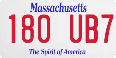 MA license plate 180UB7