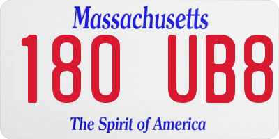 MA license plate 180UB8