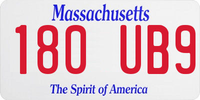 MA license plate 180UB9