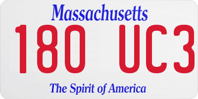 MA license plate 180UC3