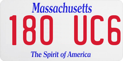 MA license plate 180UC6