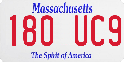 MA license plate 180UC9