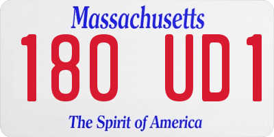 MA license plate 180UD1