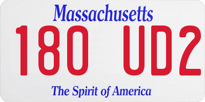 MA license plate 180UD2