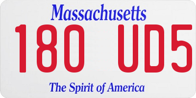 MA license plate 180UD5