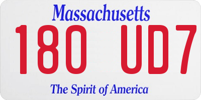MA license plate 180UD7