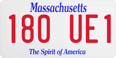 MA license plate 180UE1