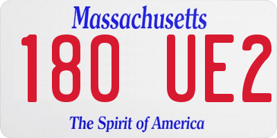 MA license plate 180UE2