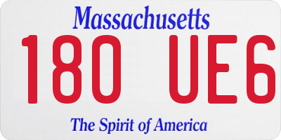 MA license plate 180UE6