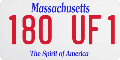 MA license plate 180UF1