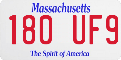 MA license plate 180UF9