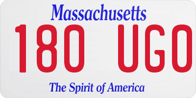 MA license plate 180UG0