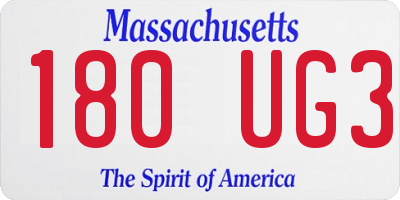 MA license plate 180UG3