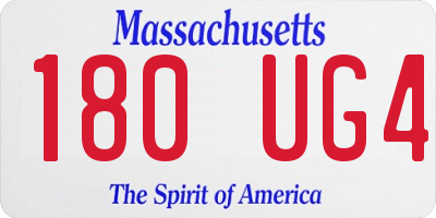 MA license plate 180UG4