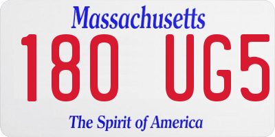 MA license plate 180UG5