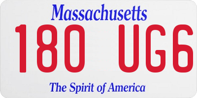 MA license plate 180UG6