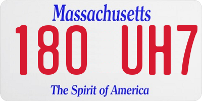 MA license plate 180UH7