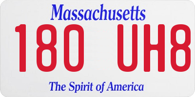 MA license plate 180UH8