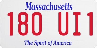 MA license plate 180UI1