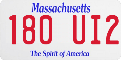 MA license plate 180UI2